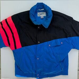 Vintage Profile 80s 90s‎ Color Block Neon Ski Winter Jacket Men's XL